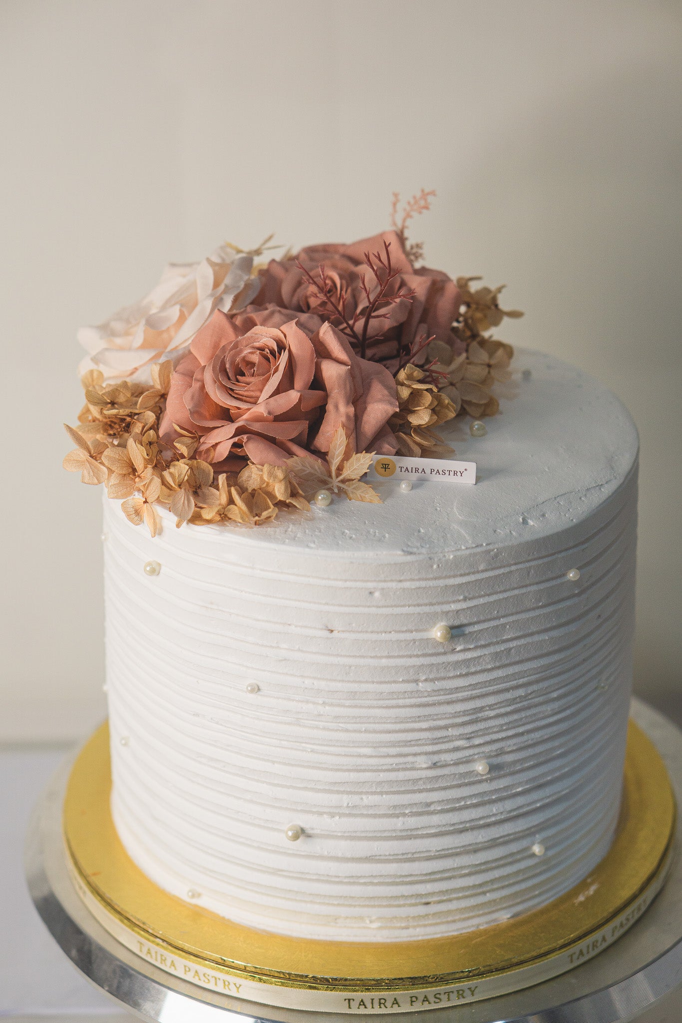Pink Rose Pearl Cake