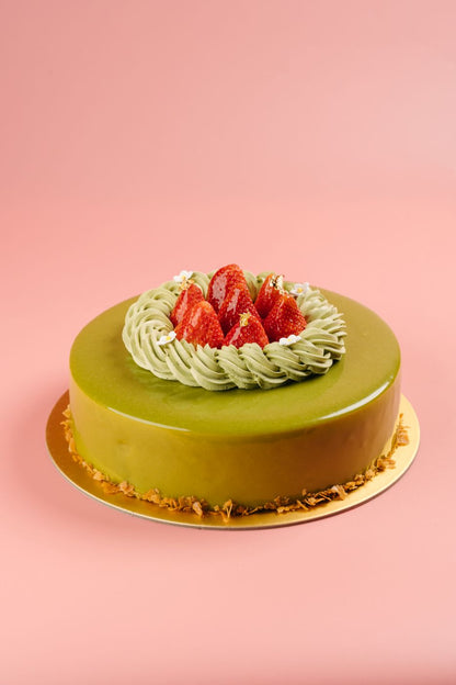 Strawberry Matcha Mousse Cake