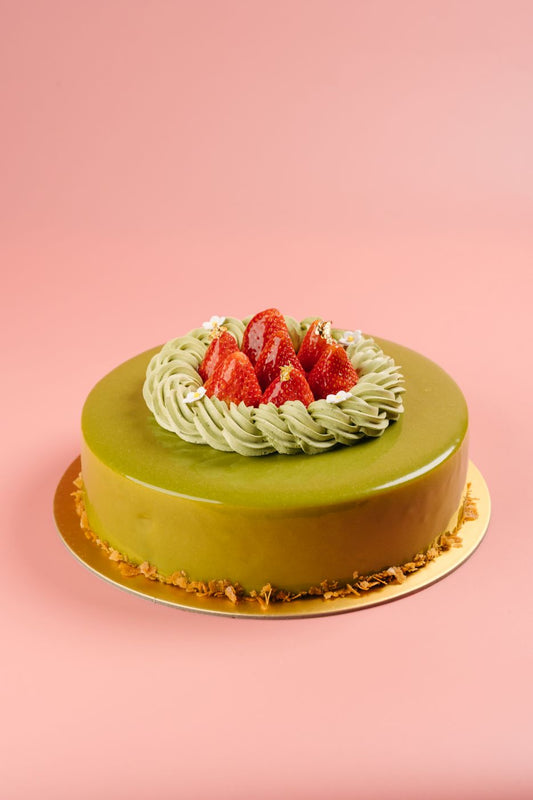 Strawberry Matcha Mousse Cake