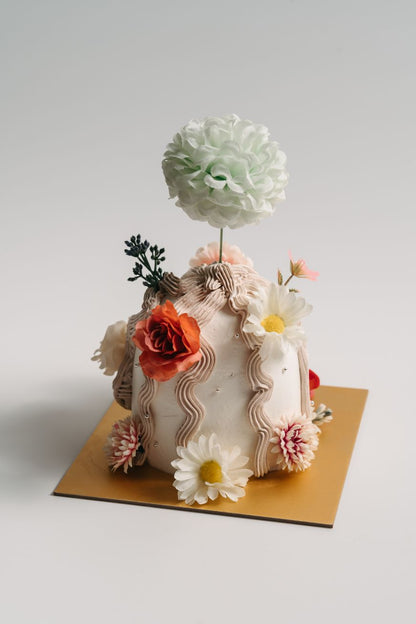 Abstract Flower Jar Cake
