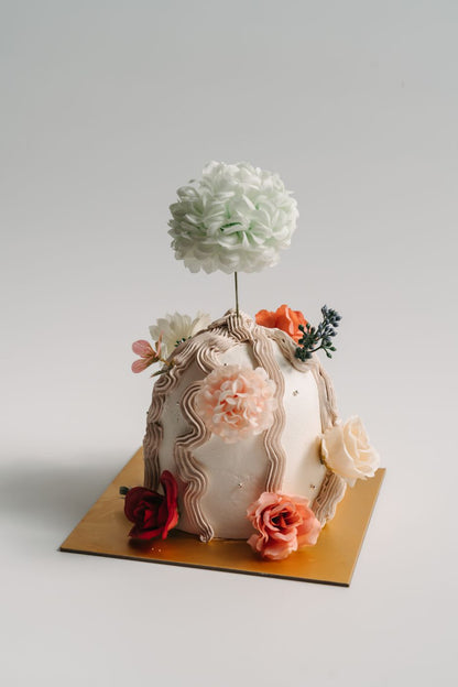 Abstract Flower Jar Cake