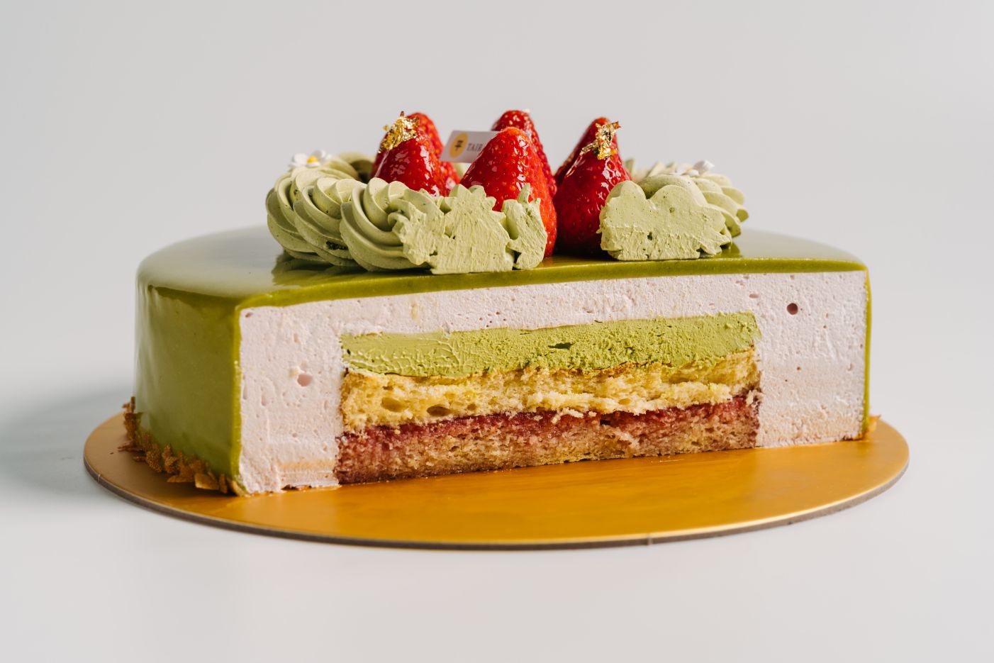 Strawberry Matcha Mousse Cake