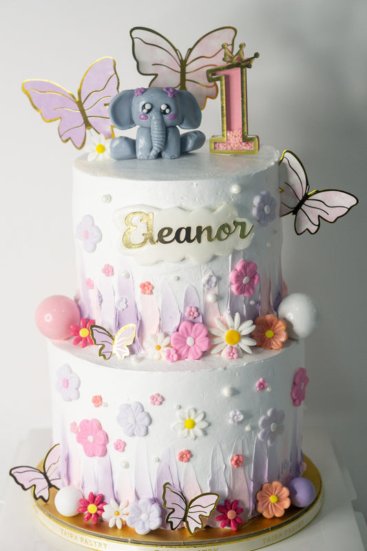 Pastel Floral Elephant Cake