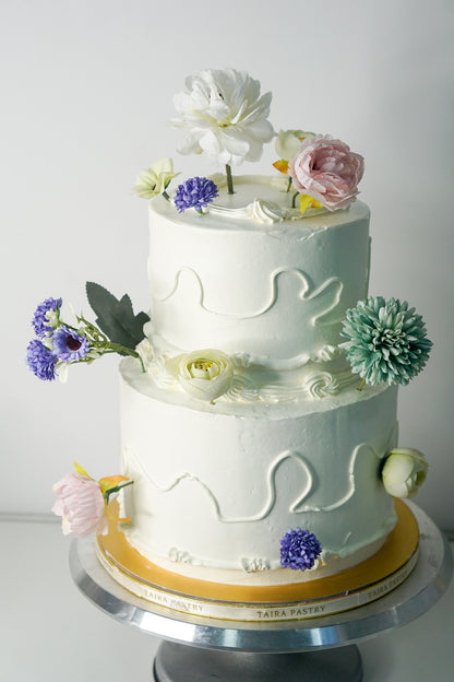 Abstract Floral Cake
