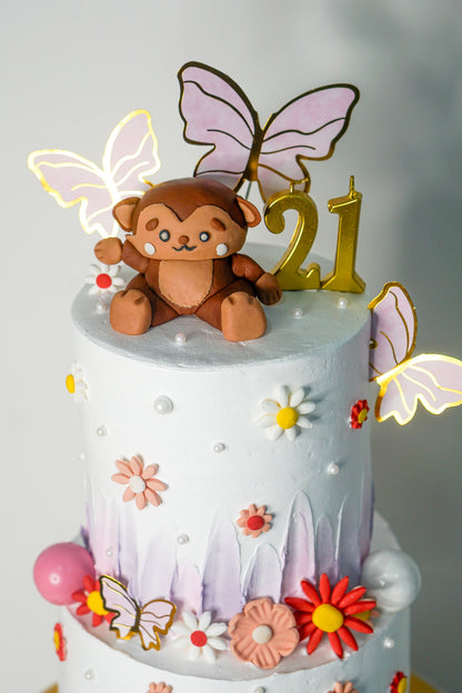 Pastel Floral Animal Cake