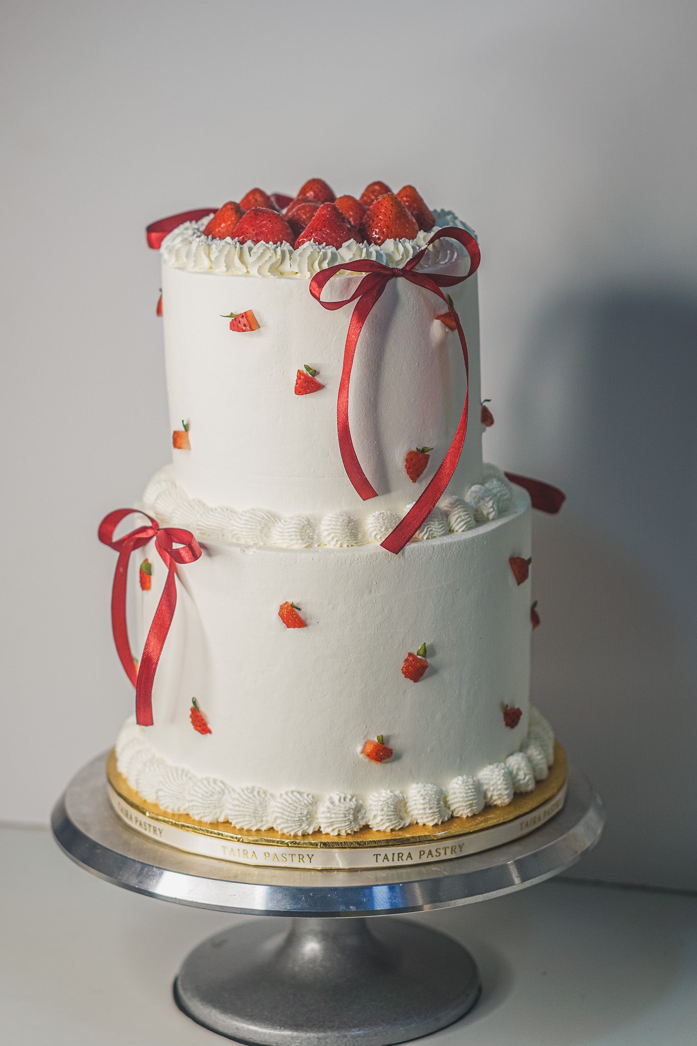 Minimalist Strawberry Theme Cake