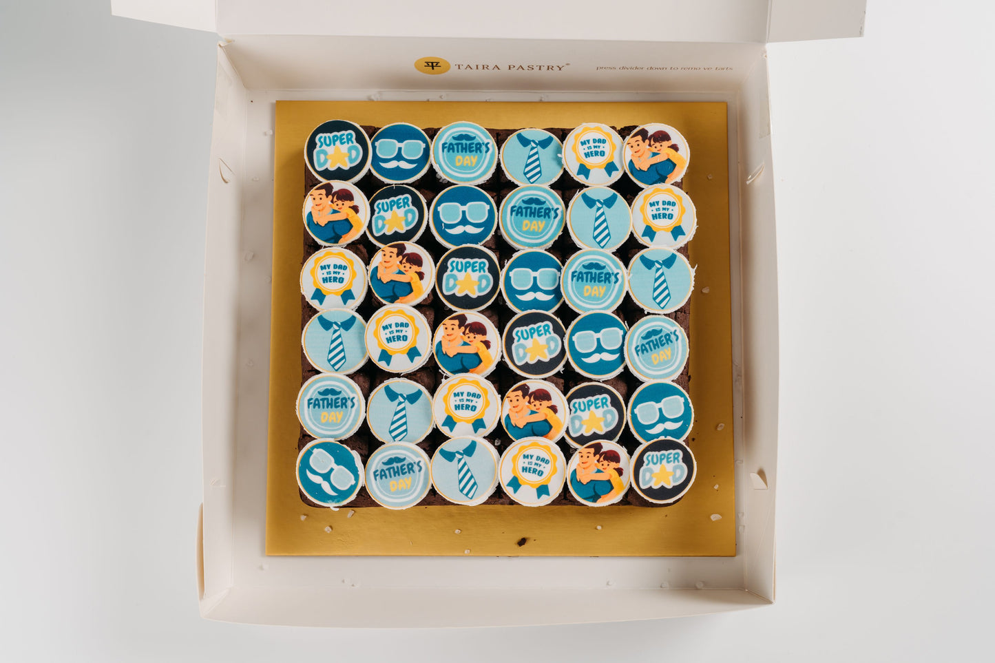 Father's Day Theme Mini Dark Chocolate Brownie (36pcs)