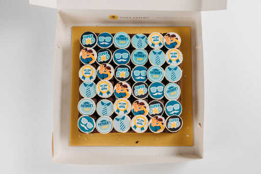 Father's Day Theme Mini Dark Chocolate Brownie (36pcs)
