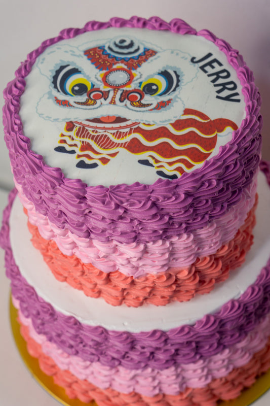 Vintage Style Lion Dance Cake