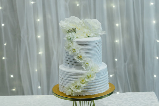 White Flowers Layered Cake