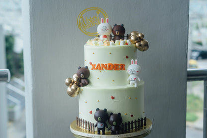 Line Bear Cake